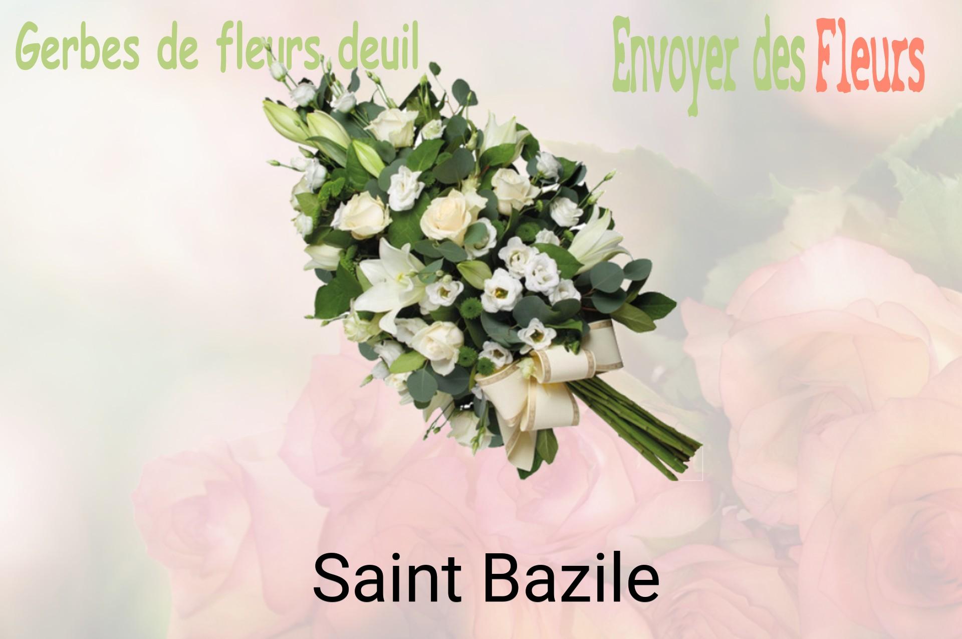 Gerbe de fleurs de deuil livrée à Saint-Bazile